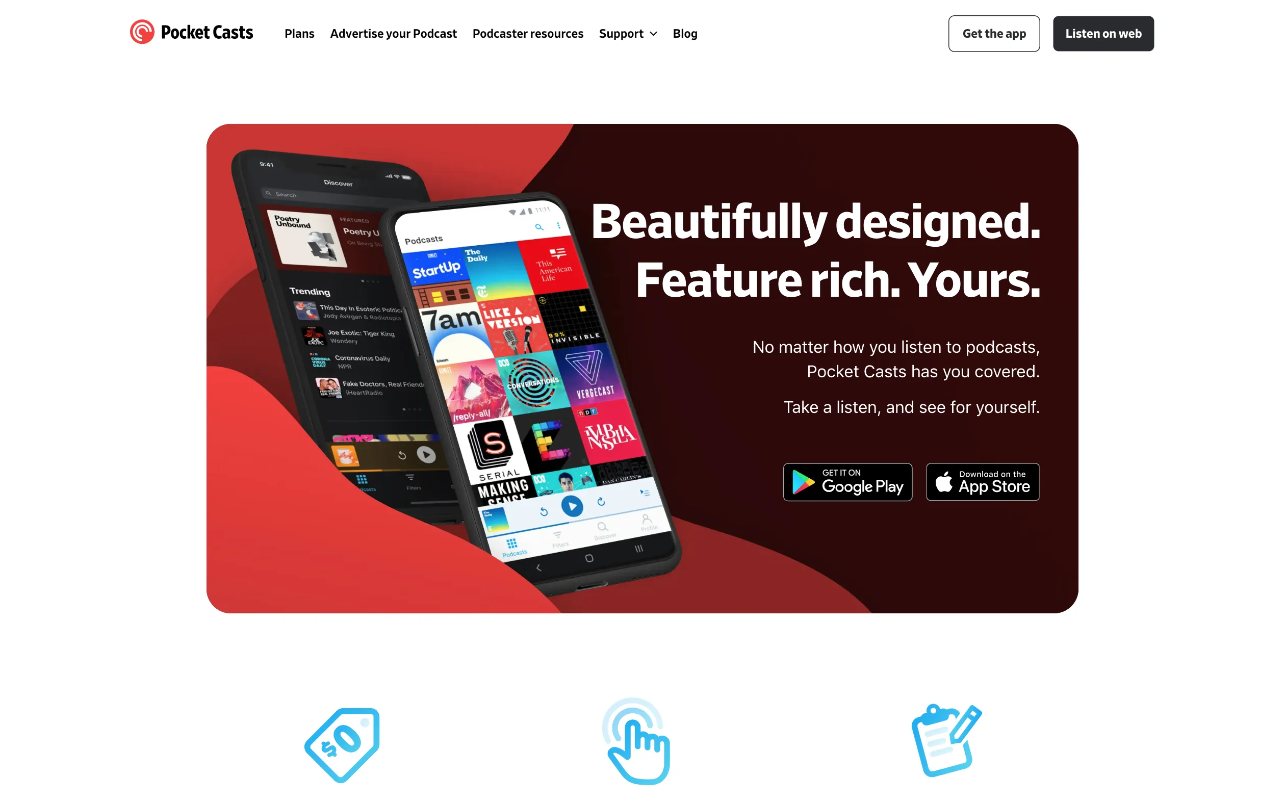 Pocket Casts website