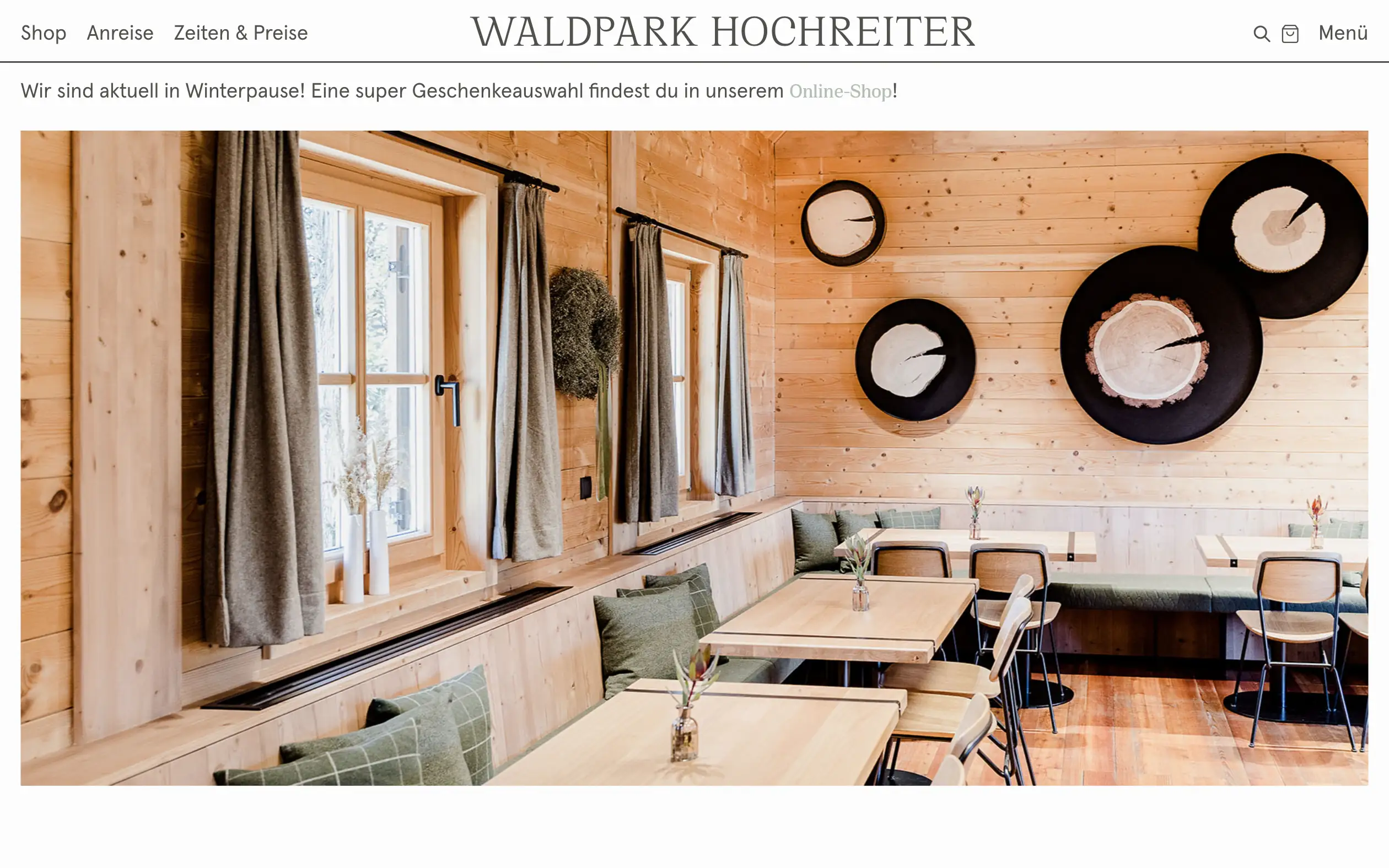 Waldpark Hochreiter website