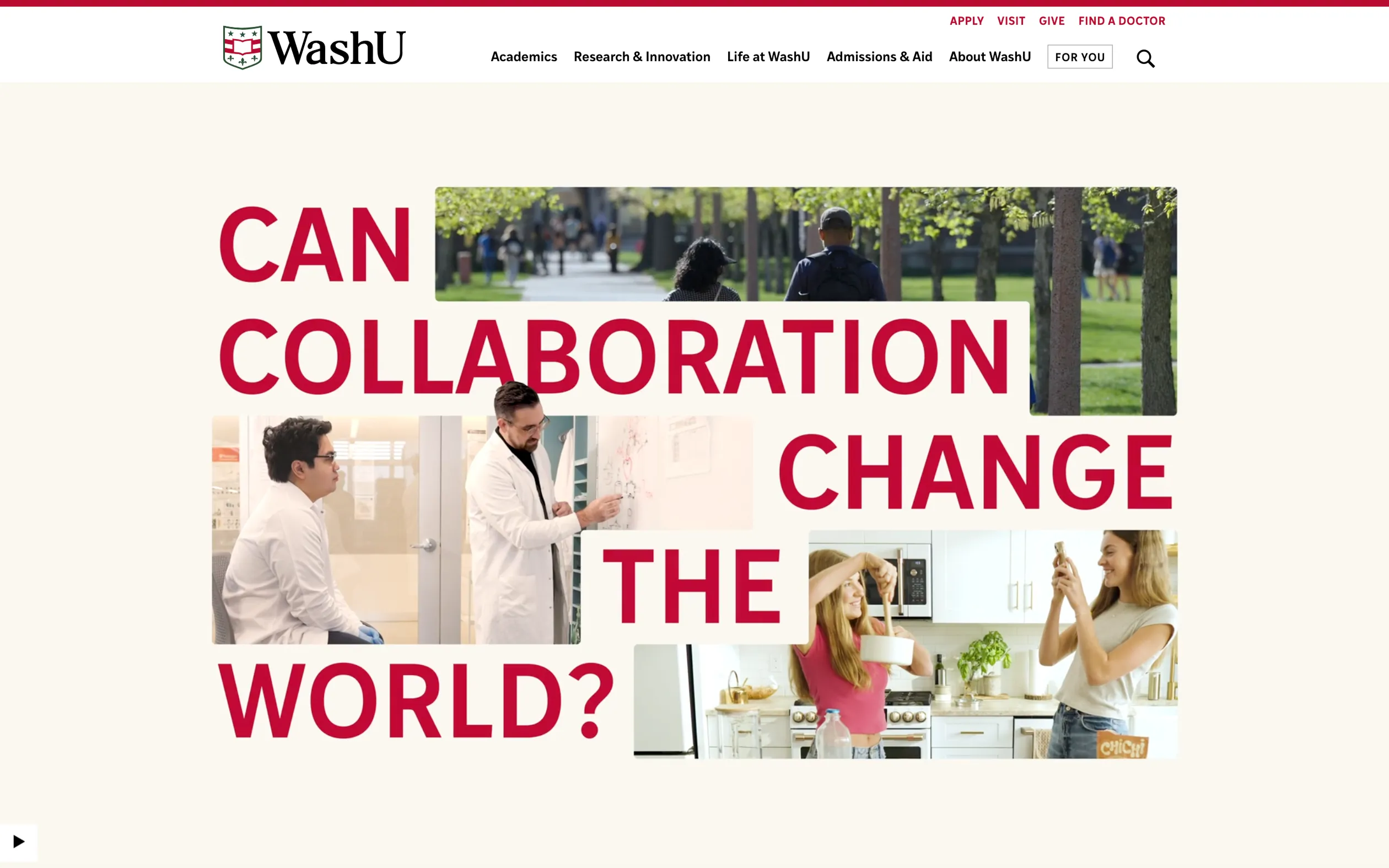 WashU website