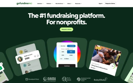 GoFundMe Pro website
