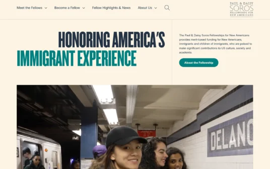 PD Soros Fellowships for New Americans website