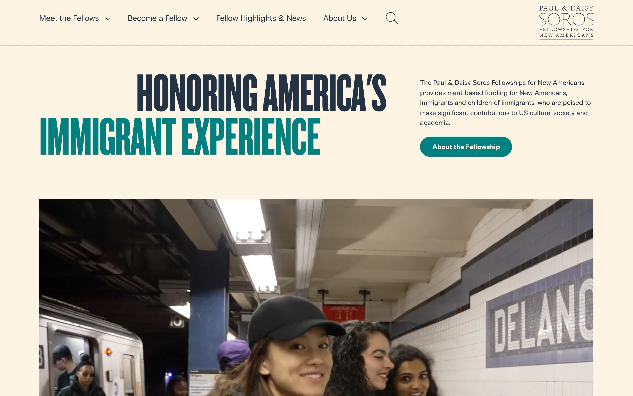 PD Soros Fellowships for New Americans website