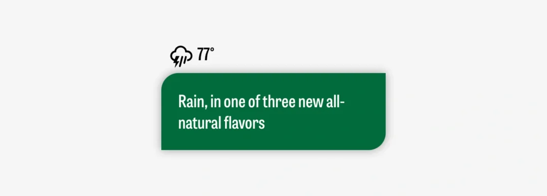 A popover with extra information appearing next to a weather icon when a user interacts with it.
