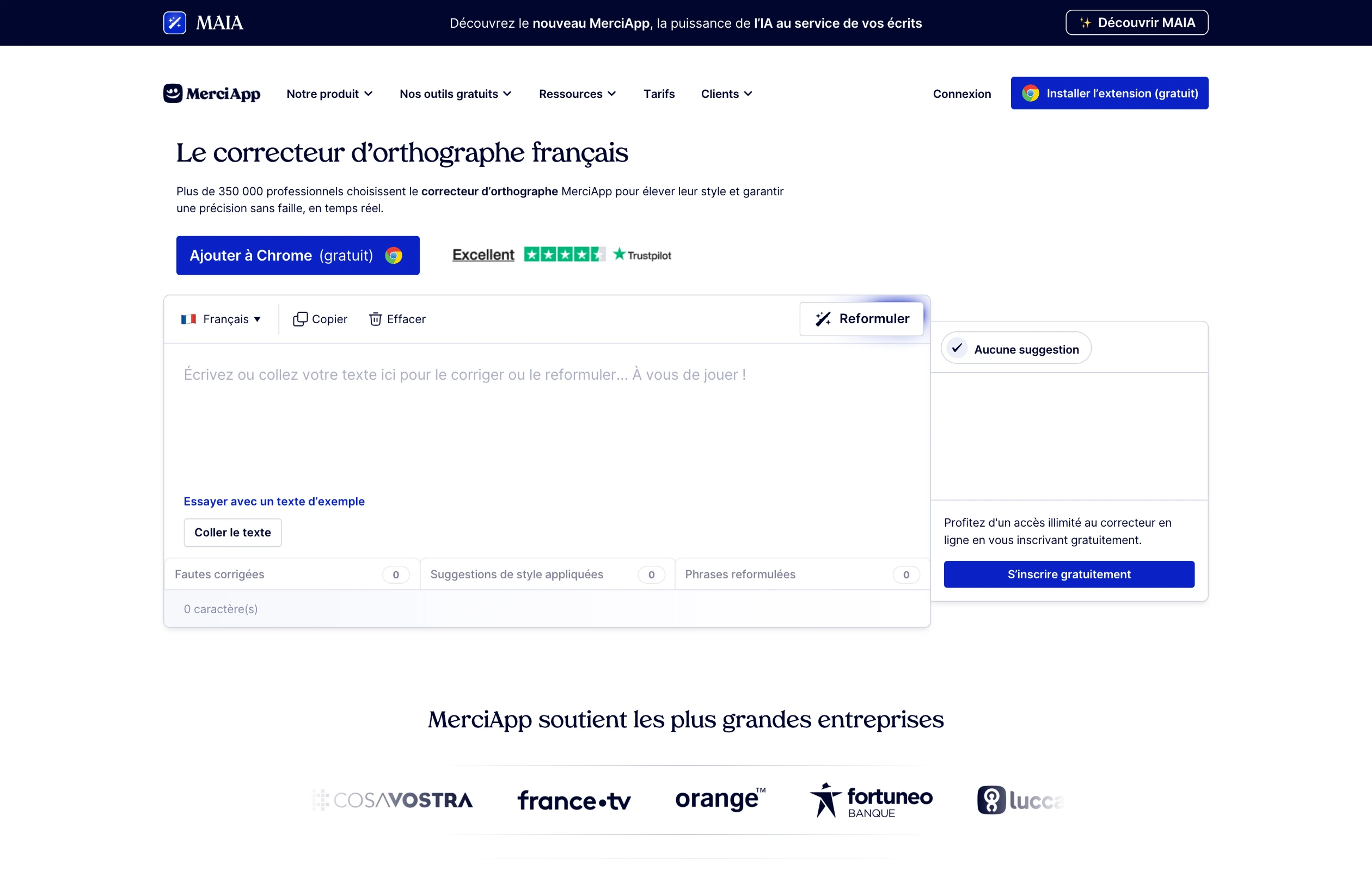 MerciApp website