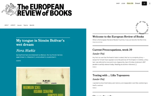 The European Review of Books website